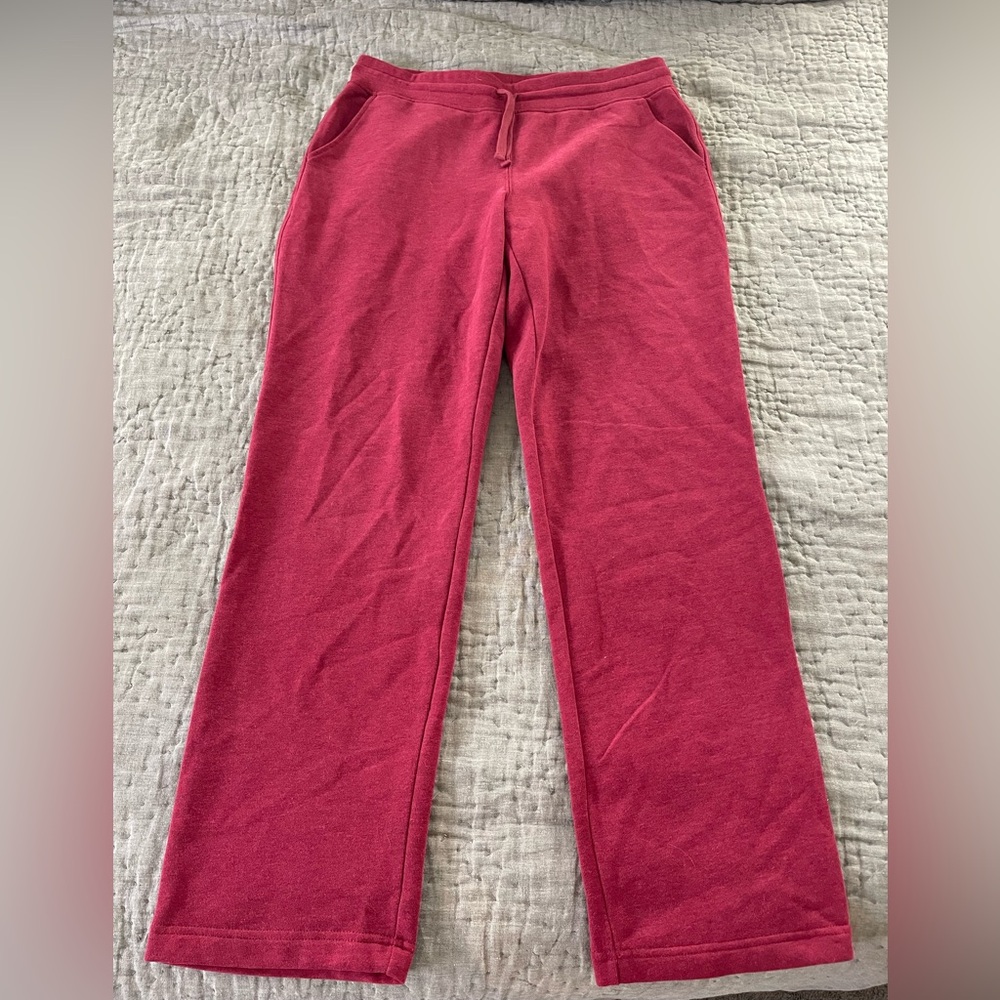 L.L. Bean Red Men’s Sweatpants Fleece Cotton Polyester Blend Medium Regular